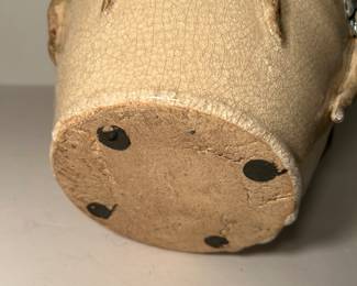 Very heavy ceramic pottery piece with blueberries.  Measures 9h x 9w. —- $28