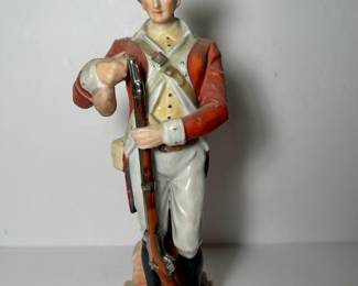2nd Connecticut Light Horse Riflemen 1777 porcelain soldier figurine by Andrea/Sadek. 8.5" tall. EUC --- $15
