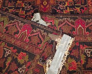 Vintage handmade silk rug. Measures 4'4" x 6'6" --- $300