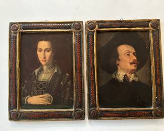 Pair Borghese Art Panels, Hall House NY. Each measure 9.5 x 12.5. --- $150