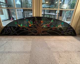 We have 2 of these!  Stained glass artwork measures 62.5 x 15.25.  This is STAINED GLASS #1. --- $190