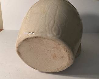 Vintage Pitcher (no markings, but appears to be Marshall Pottery). Measures 8”h x 9”w to outer handle.  — $15