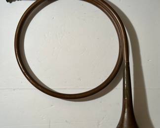 Vintage brass French horn. No markings found. --- $20