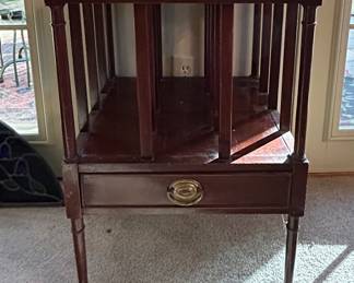 Vintage magazine/book side table with bottom drawer. Measures 18w 14.4d 27h --- $40