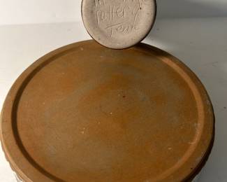 Pair of Pottery, Small chip (shown and hard to find) on bowl.  Bowl measures 7 x 2.25h.  Vase is Pigeon Forge Pottery and measures 8 x 2.25.   —- $30