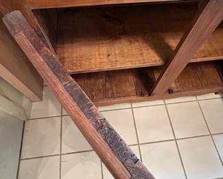 Solid Wood Cabinet, comes in 2 pieces. Measures 39.5 x 15 x 71.  Look at how thick those doors are!  It’s a beauty!  —- $200