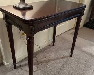 Bombay table measures 31.5w 17d (34d when opened) 29.5h --- $40