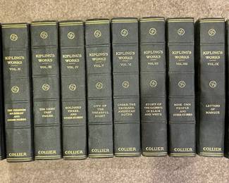 Vintage. Kipling's Works, Full 10 Vol Set.  Leather. --- $80