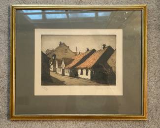 Framed art, signed & numbered. Measures 16.5 x 14. --- $25