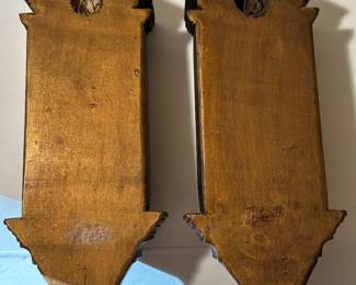 Pair wall figurines heavy, possible chalkware or resin. Measurements to be provided.  Roughly 14 high. -- $50