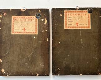 Pair Borghese Art Panels, Hall House NY. Each measure 9.5 x 12.5. --- $150