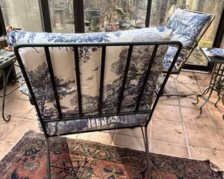 Pair of Heavy Iron Chairs with Cushions. --- $90