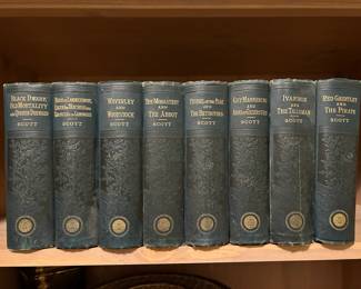 Set of Sir Walter Scott's Books, set of 8. Vintage. Leather. --- $80