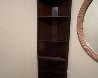 Corner Cabinet, Some veneers. Measures 28w 18d 74h — $40