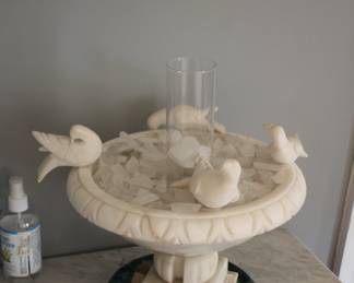 Alabaster bird bath