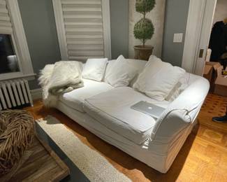 RH slip covered sofa