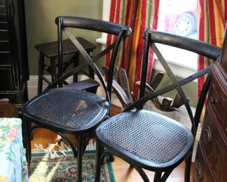 Set 4 Restoration Hardware "X" back chairs