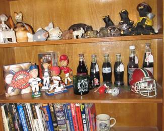 We have a great book collection full of sports books, presidential history, political topics, spiritual, & more! As well as figurine collectibles - bears, turtles, fish, etc. 