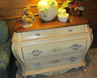 Vintage French country bombe chest