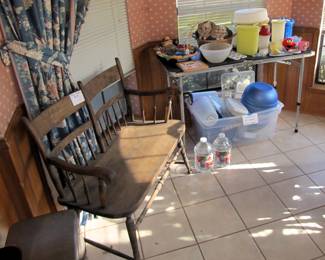 Custom finish, "Rustic Deacon's Bench"