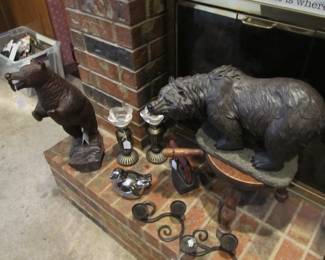Hand carved black forest bear (background) & other decor.