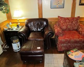 Haverty's fantastic soft leather chair & ottoman! But also don't miss this amazing cozy lush chair & ottoman.