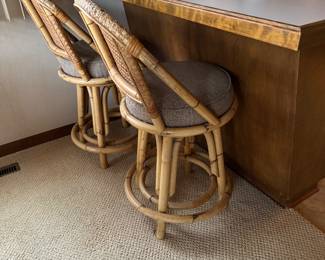 Rattan counter stools