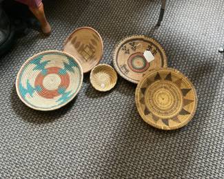 Several Native American Woven Bowls