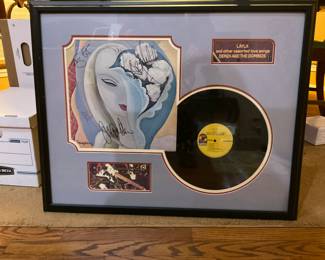 Dereck and the Dominos signed album cover,  professionally framed