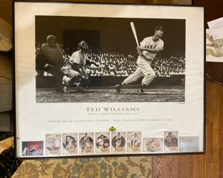 Ted Williams Poster and trading cards