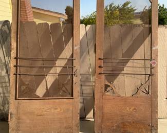 8’4” tall by approx 80” wide set of antique commercial doors