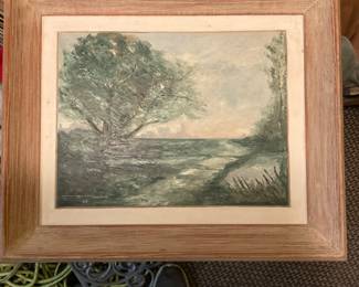 Original Oil signed “Conway” Title on back side “Country Road”                                                                                            Signature resembles that of Fred E. Conway, Missouri (1900-1973), painting with similar signature of :              “St. Louis Art Museum In Forest Park”.                                   sold for $950.00