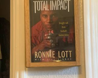 Autographed Ronnie Lott Book Framed Paperback