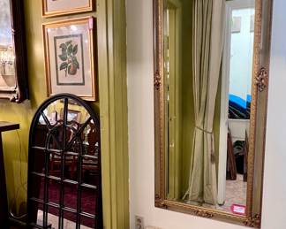 Two Piece Mid Century Peer Mirror with marble topped bench