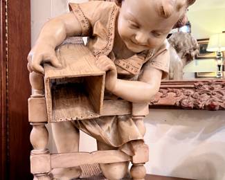 19th Century Signed Italian Alabaster Sculpture 