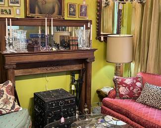 Antique English Oak Mantle