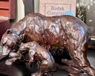 Mark Coreth Bronze Bear and Cub