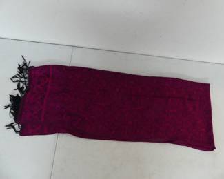 Pashmina Stunning Fuchsia/Black Shawl/Scarf - 70% Pashmina/30% Silk