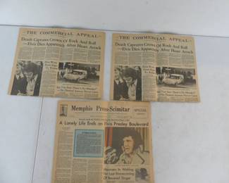 Vintage 1977 Memphis Newspaper Front Sections from August 17, 1977 - The Death Of The King!