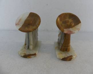 Vintage Pair of Hand Carved Onyx Siesta Time Bookends - Over 3 Pounds Each!
