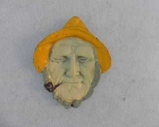 Vintage Cast Iron Gorton Fisherman Head Figure 