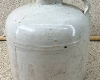 White Glazed Stoneware Crock Jug