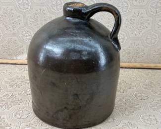 Brown Stoneware Crock Jug with Cork Stopper