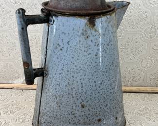 Speckled Grey Graniteware Coffee Pot