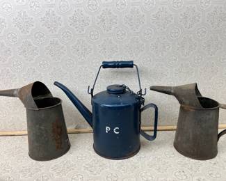(3) Tin Oil Cans; Eagle
