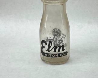 Elm Alton ILL. Half Pint Glass Bottle Milk