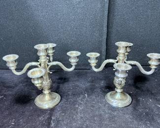 Pair of Five Arm Candelabra Marked 2203/5