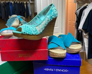 fantastic ladies shoes, size 6, name brands, all in excellent shape and original box 