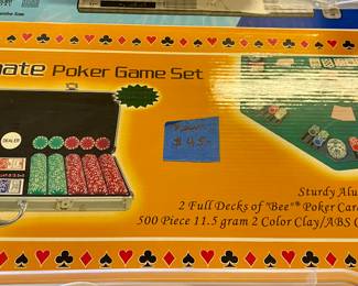 Poker game set with aluminum carrying case , new in box