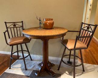 great looking bistro set, so many uses, you will see the metal base with star throughout the house furniture 